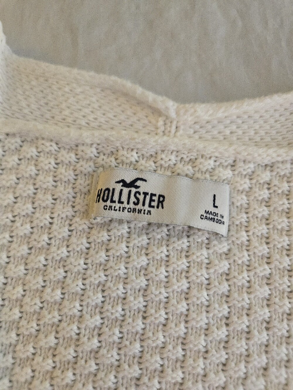 Hollister Ivory White Comfy Cloud Easy No Close Cardigan Pockets Cotton HAL3 - Picture 2 of 12